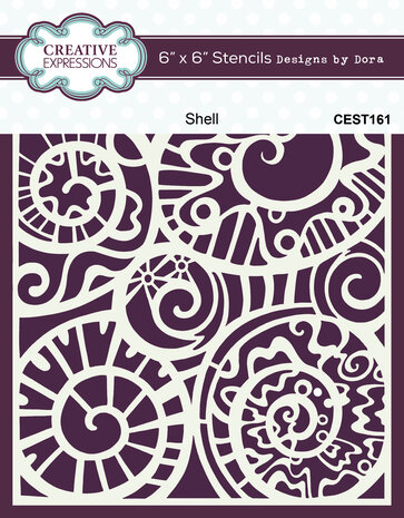 Creative Expressions Designs by Dora 6x6 Inch Stencil Shell (CEST161) (OUTLET)