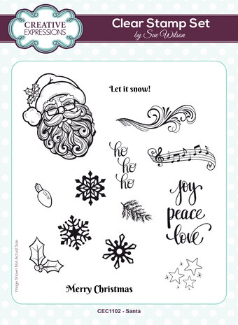 Creative Expressions Sue Wilson A5 Clear Stamp Santa (CEC1102) (OUTLET) Creative Expressions Sue Wilson A5 Clear Stamp Santa (CEC1102) (OUTLET)