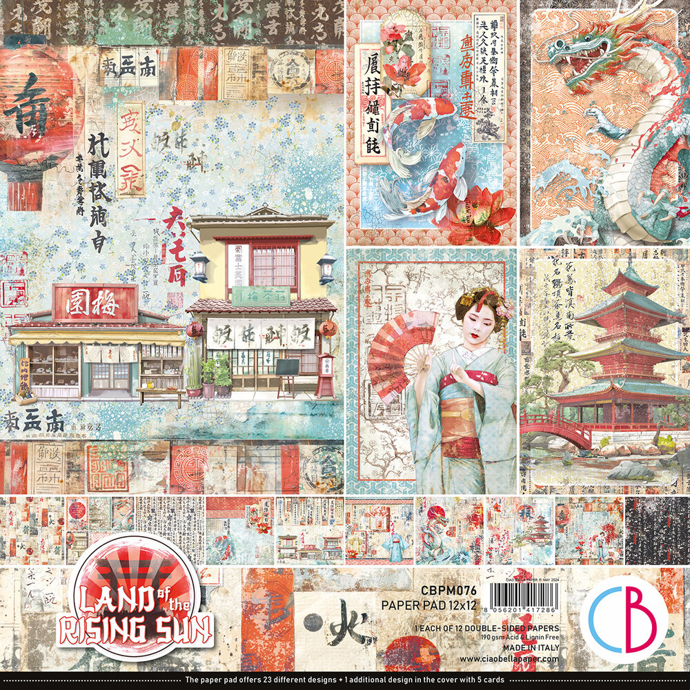 Ciao Bella Land of the Rising Sun 12x12 Inch Paper Pad (12pcs) (CBPM076)