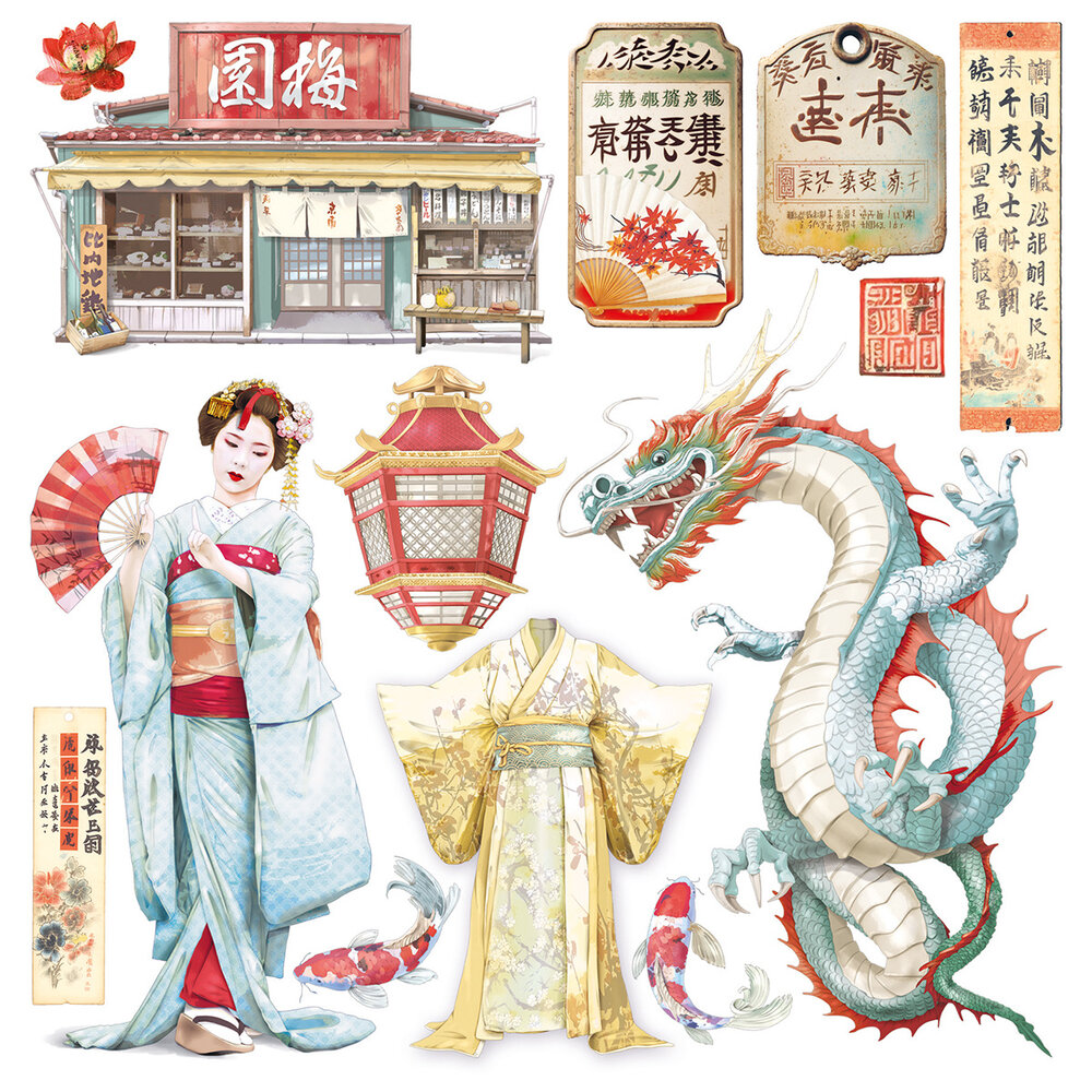 Ciao Bella Land of the Rising Sun 6x6 Inch Vellum Fussy Cut (6pcs) (CBVQ015) Ciao Bella Land of the Rising Sun 6x6 Inch Vellum Fussy Cut (6pcs) (CBVQ015)