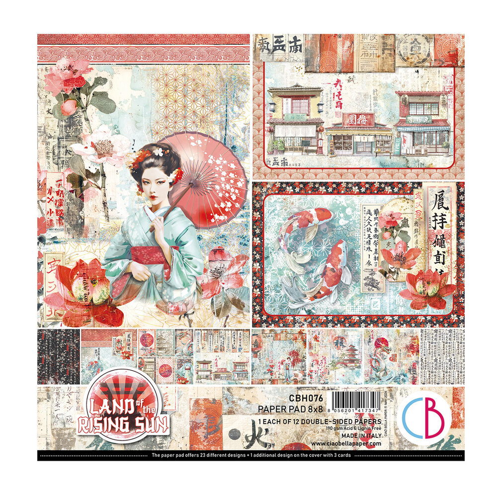 Ciao Bella Land of the Rising Sun 8x8 Inch Paper Pad (12pcs) (CBH076) Ciao Bella Land of the Rising Sun 8x8 Inch Paper Pad (12pcs) (CBH076)