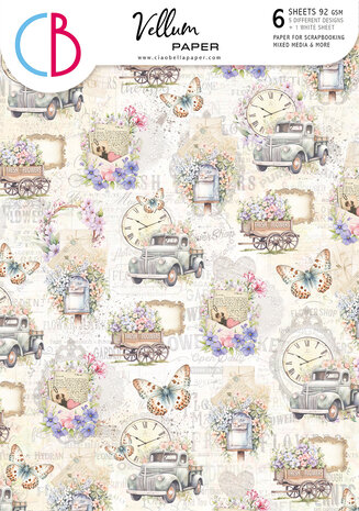 Ciao Bella Flower Shop A4 Vellum Paper Patterns (6pcs) (CBV016) Ciao Bella Flower Shop A4 Vellum Paper Patterns (6pcs) (CBV016)