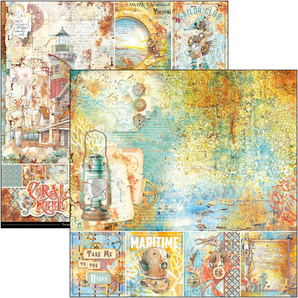 Ciao Bella Coral Reef 12x12 Inch Paper Pad (12pcs) (CBPM078)