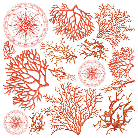 Ciao Bella Coral Reef 6x6 Inch Vellum Fussy Cut (6pcs) (CBVQ017) Ciao Bella Coral Reef 6x6 Inch Vellum Fussy Cut (6pcs) (CBVQ017)