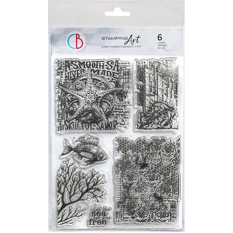 Ciao Bella Coral Reef 6x8 Inch Clear Stamps Submersible Secrets (6pcs) (PS8116)
