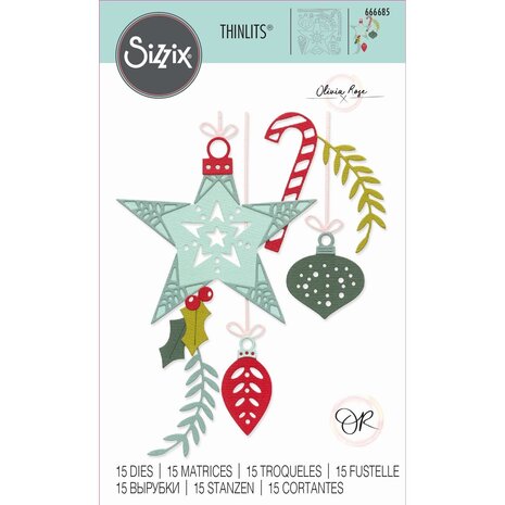 Sizzix Thinlits Die by Olivia Rose Festive Decorations (15pcs) (666685)