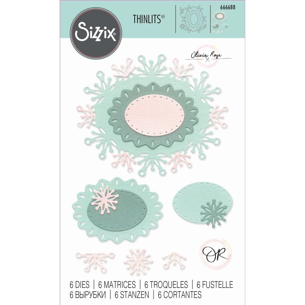 Sizzix Thinlits Die by Olivia Rose Snowflake Labels (6pcs) (666688)