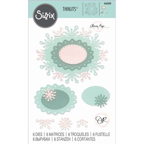 Sizzix Thinlits Die by Olivia Rose Snowflake Labels (6pcs) (666688)