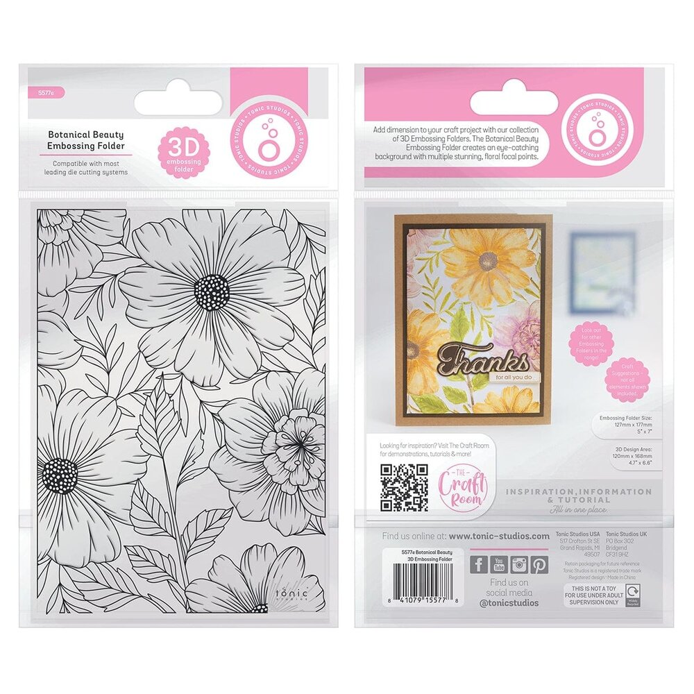 Tonic Studios 3D Embossing Folder Botanical Beauty (5577e) (DISCONTINUED) Tonic Studios 3D Embossing Folder Botanical Beauty (5577e) (DISCONTINUED)