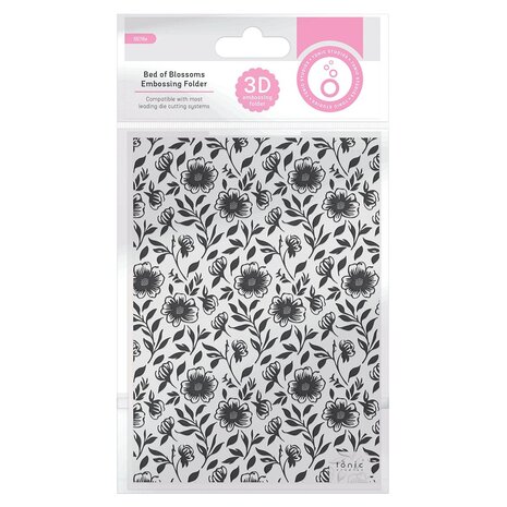 Tonic Studios 3D Embossing Folder Bed of Blossoms (5578E) (DISCONTINUED)