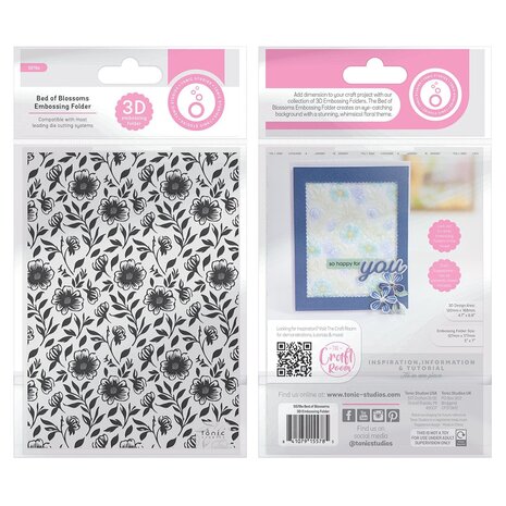 Tonic Studios 3D Embossing Folder Bed of Blossoms (5578E) (DISCONTINUED) Tonic Studios 3D Embossing Folder Bed of Blossoms (5578E) (DISCONTINUED)