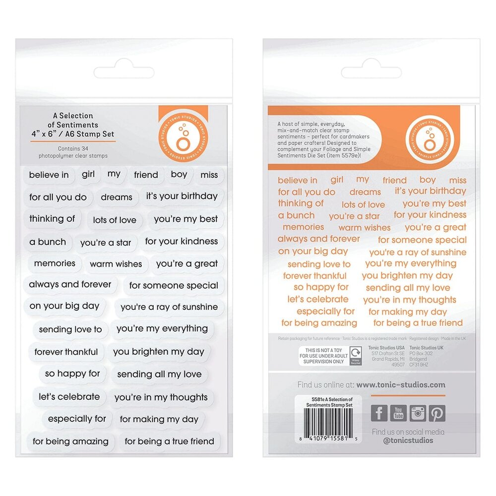 Tonic Studios Foliage and Simple Sentiments Stamp Set (5581E) (DISCONTINUED) Tonic Studios Foliage and Simple Sentiments Stamp Set (5581E) (DISCONTINUED)