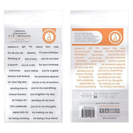 Tonic Studios Foliage and Simple Sentiments Stamp Set (5581E) (DISCONTINUED) Tonic Studios Foliage and Simple Sentiments Stamp Set (5581E) (DISCONTINUED)