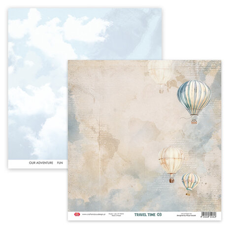 Craft & You Design Travel Time 12x12 Inch Paper Set 250gsm (12sheets) (CPS-TRT30 -12)