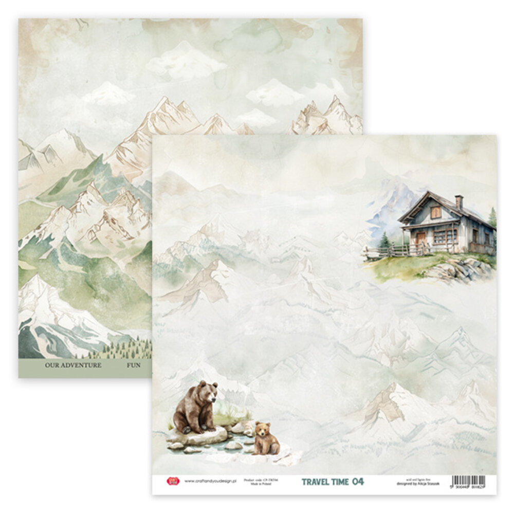 Craft & You Design Travel Time 12x12 Inch Paper Set 250gsm (12sheets) (CPS-TRT30 -12)