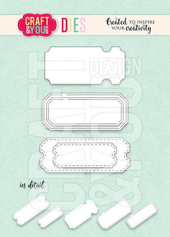 Craft & You Design Tickets Set Dies (CW295) Craft & You Design Tickets Set Dies (CW295)