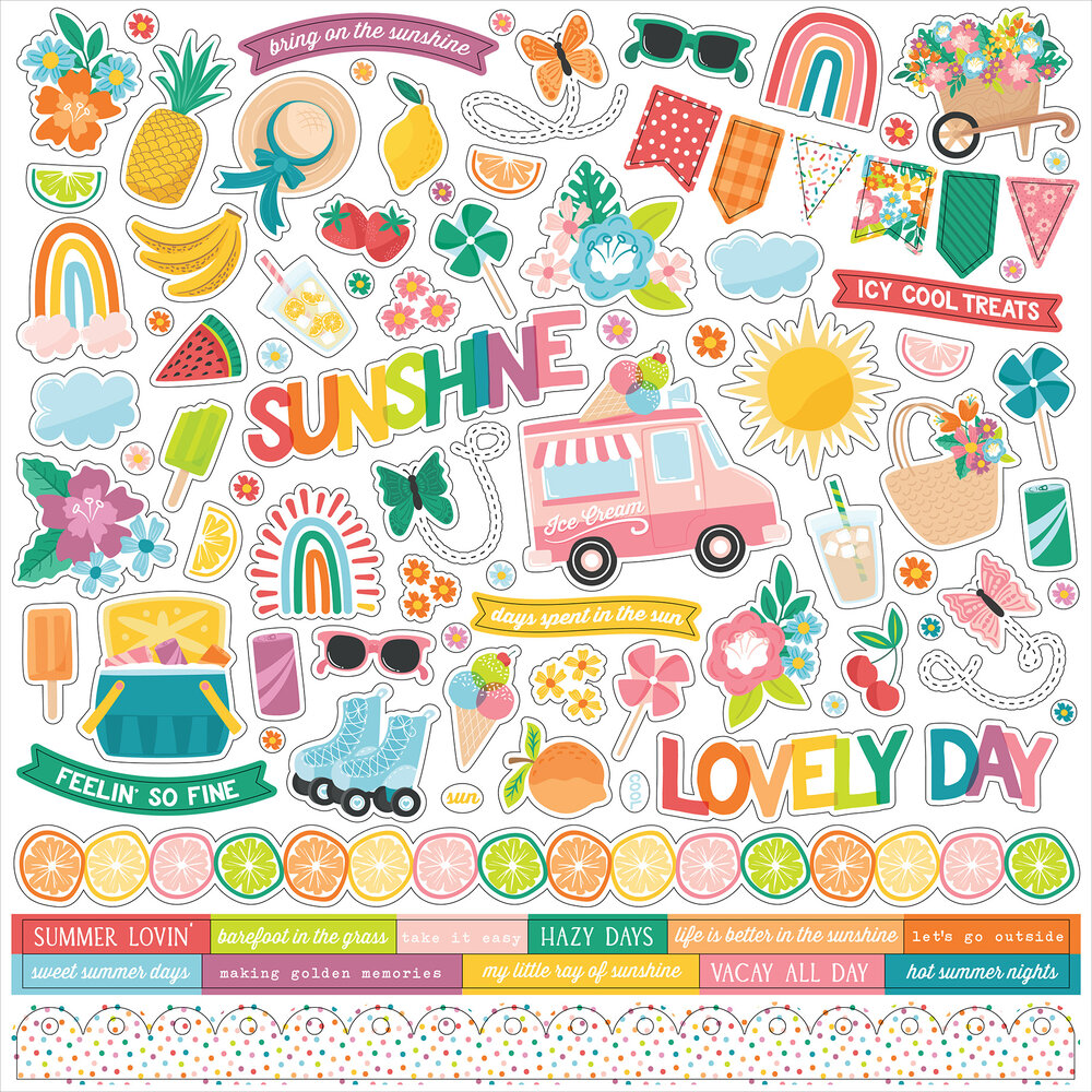 Echo Park Sunny Days Ahead 12x12 Inch Element Sticker (SUN377014) (OUTLET)