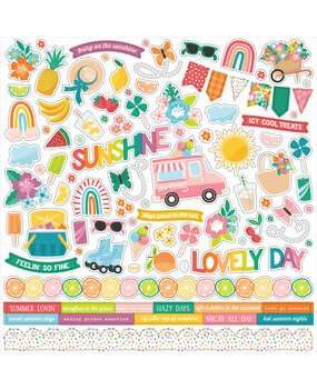 Echo Park Sunny Days Ahead 12x12 Inch Element Sticker (SUN377014) (DISCONTINUED)