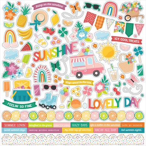Echo Park Sunny Days Ahead 12x12 Inch Element Sticker (SUN377014) (OUTLET)