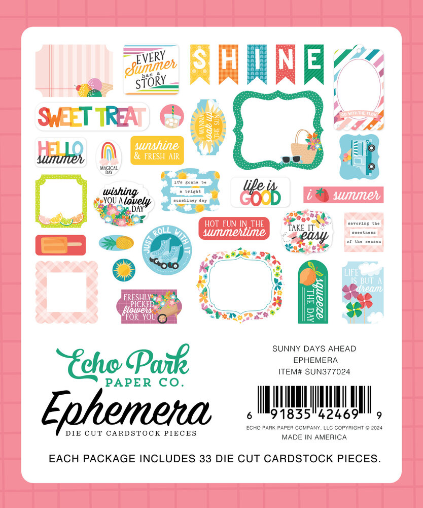 Echo Park Sunny Days Ahead Ephemera (SUN377024) (OUTLET) Echo Park Sunny Days Ahead Ephemera (SUN377024) (OUTLET)