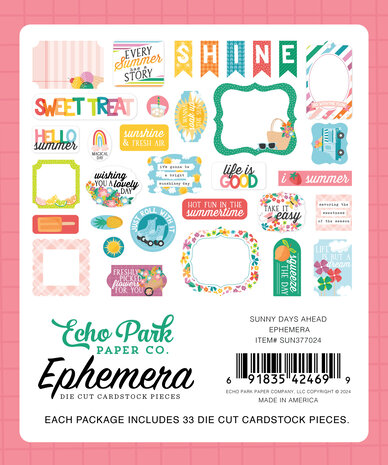 Echo Park Sunny Days Ahead Ephemera (SUN377024) (OUTLET) Echo Park Sunny Days Ahead Ephemera (SUN377024) (OUTLET)