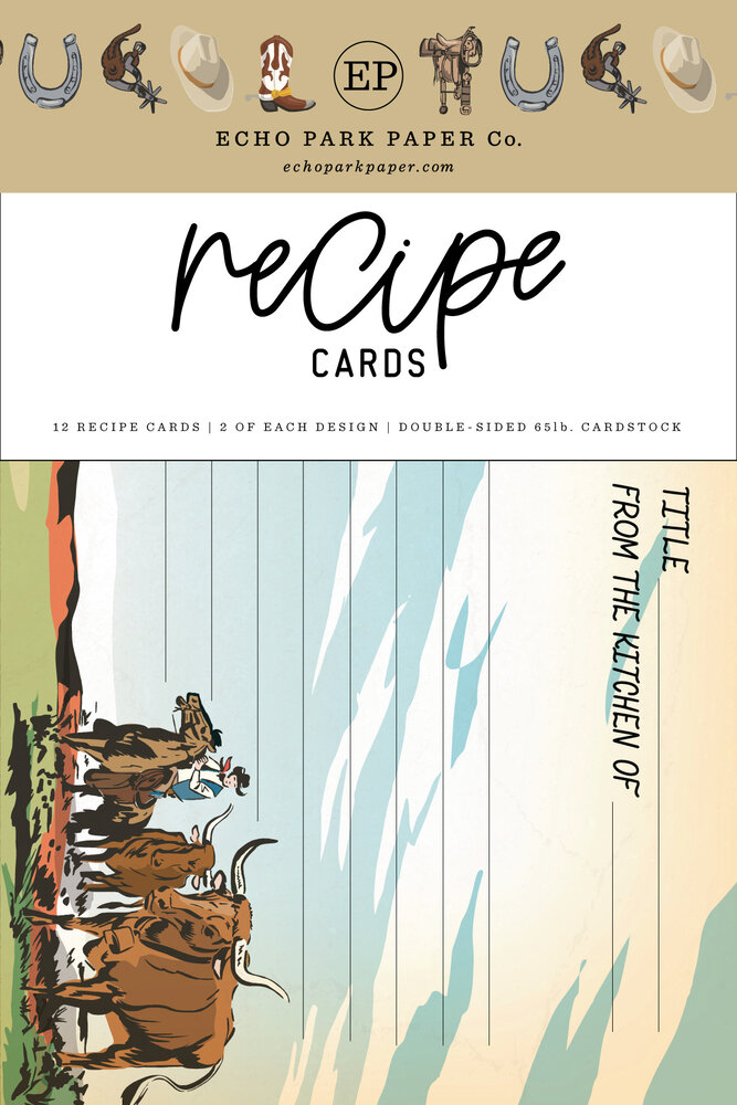 Echo Park Cowboys Recipe Cards (RC102) (DISCONTINUED) Echo Park Cowboys Recipe Cards (RC102) (DISCONTINUED)