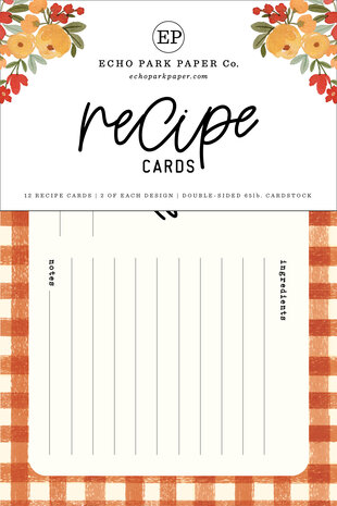 Echo Park Hello Autumn Recipe Cards (RC103) (OUTLET)