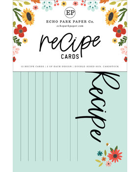 Echo Park Sunflower Summer Recipe Cards (RC107) (DISCONTINUED)
