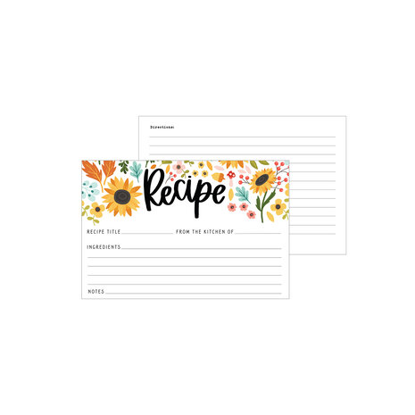 Echo Park Sunflower Summer Recipe Cards (RC107) (OUTLET) Echo Park Sunflower Summer Recipe Cards (RC107) (OUTLET)