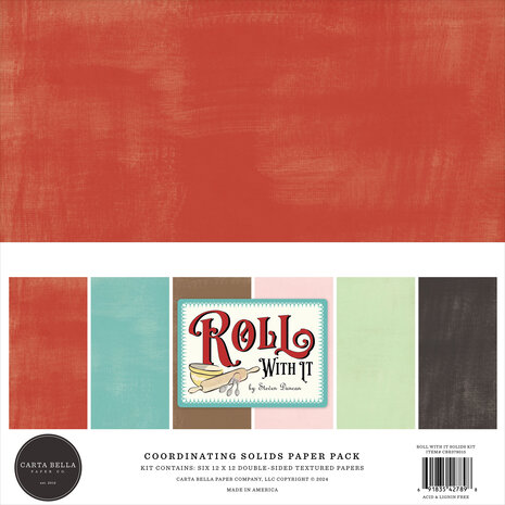 Carta Bella Roll With It 12x12 Inch Coordinating Solids Paper Pack (CBR378015) (OUTLET) Carta Bella Roll With It 12x12 Inch Coordinating Solids Paper Pack (CBR378015) (OUTLET)