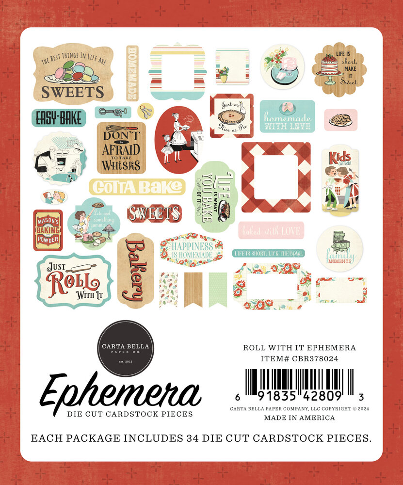 Carta Bella Roll With It Ephemera (CBR378024) (OUTLET)