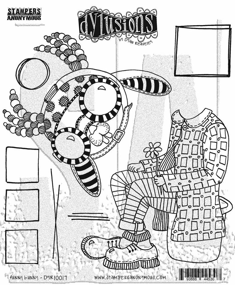 Stampers Anonymous Funny Bunny Dylusions Cling Stamps (DYR10017)