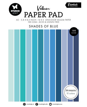 Studio Light Shades of Blue A5 Essentials Vellum Paper Pad (SL-ES-VPP194) (DISCONTINUED) Studio Light Shades of Blue A5 Essentials Vellum Paper Pad (SL-ES-VPP194) (DISCONTINUED)