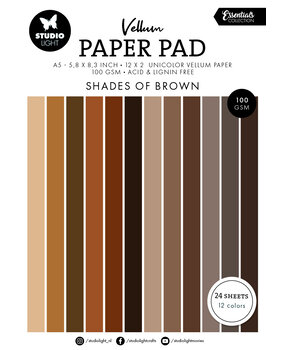 Studio Light Shades of Brown A5 Essentials Vellum Paper Pad (SL-ES-VPP195) (DISCONTINUED) Studio Light Shades of Brown A5 Essentials Vellum Paper Pad (SL-ES-VPP195) (DISCONTINUED)