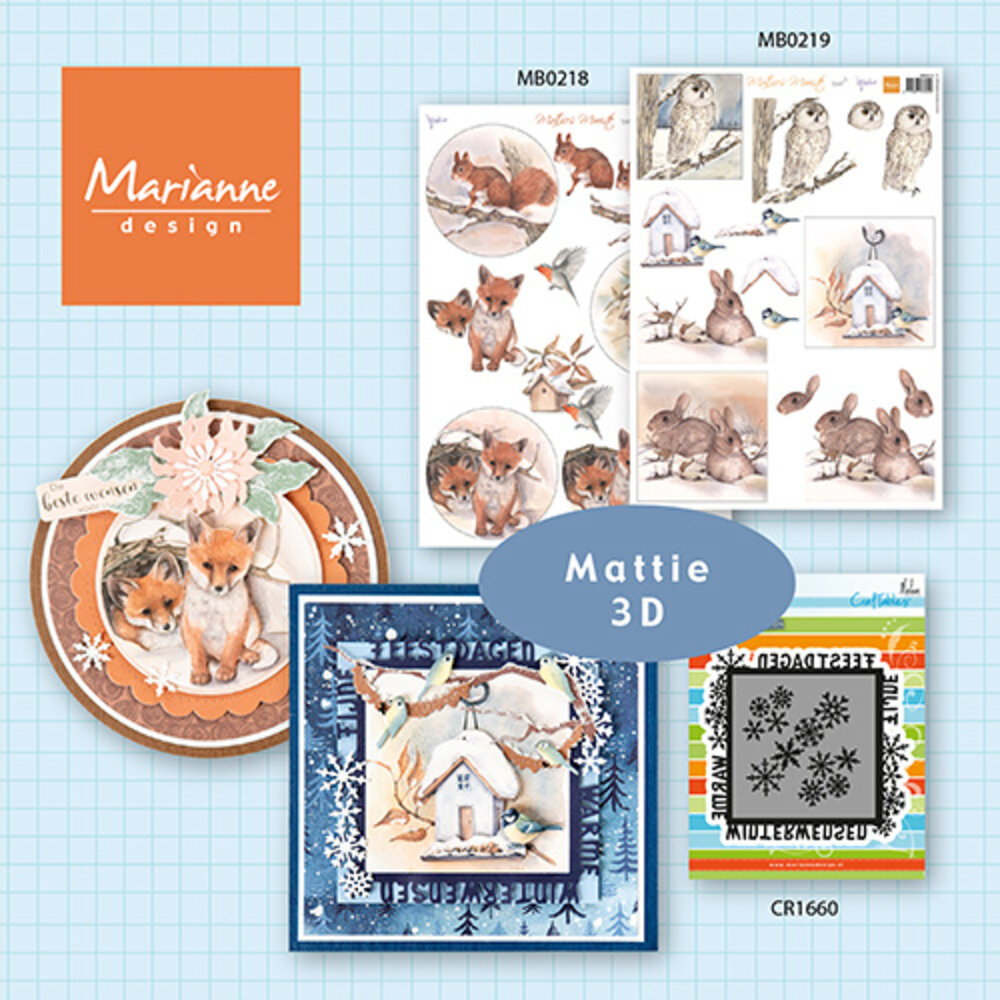 Marianne Design Decoupage Mattie's Mooiste 3D Snow Owl (MB0219) Marianne Design Decoupage Mattie's Mooiste 3D Snow Owl (MB0219)