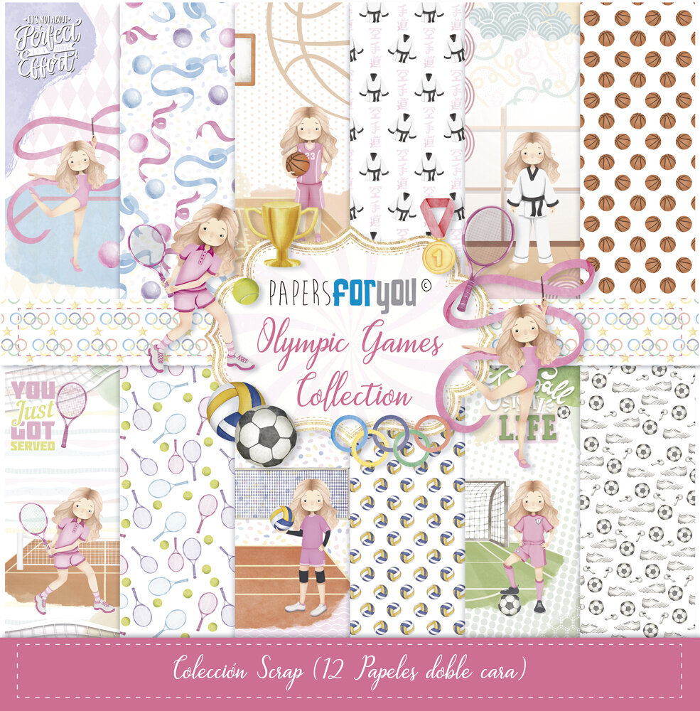 Papers For You Olympic Games Niña Rubia Scrap Paper Pack (12pcs) (PFY-13869)