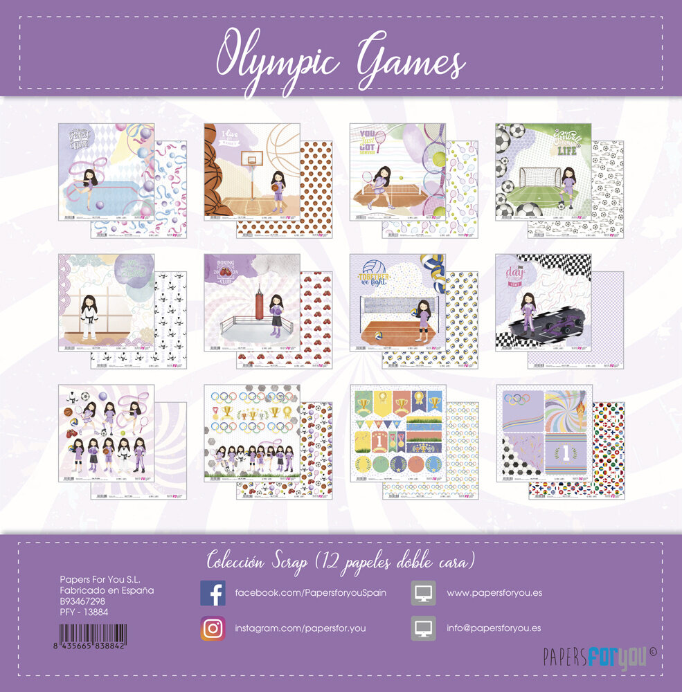 Papers For You Olympic Games Niña Morena Scrap Paper Pack (12pcs) (PFY-13884)