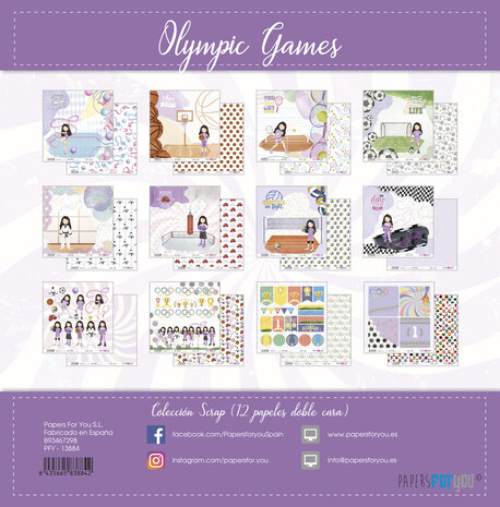 Papers For You Olympic Games Niña Morena Scrap Paper Pack (12pcs) (PFY-13884)