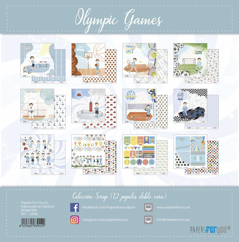 Papers For You Olympic Games Niño Castaño Scrap Paper Pack (12pcs) (PFY-13942)