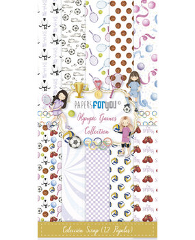 Papers For You Olympic Games Niñas Slim Scrap Paper Pack (12pcs) (PFY-13963)
