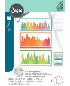 Sizzix Stencil by Stacey Park Cosmopolitan, The View #2 (666697) Sizzix Stencil by Stacey Park Cosmopolitan, The View #2 (666697)