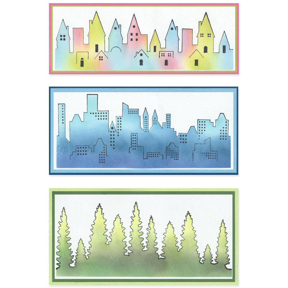 Sizzix Stencil by Stacey Park Cosmopolitan, The View #2 (666697) Sizzix Stencil by Stacey Park Cosmopolitan, The View #2 (666697)