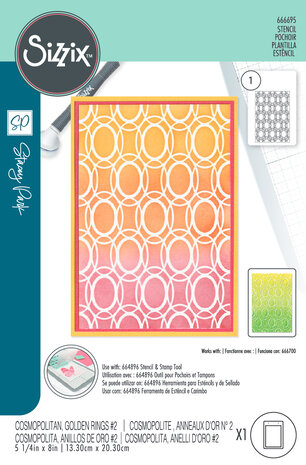 Sizzix Stencil by Stacey Park Cosmopolitan, Golden Rings #2 (666695)