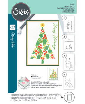 Sizzix Layered Stencils by Stacey Park Cosmopolitan Christmas, Happy Holidays (4pcs) (666693) Sizzix Layered Stencils by Stacey Park Cosmopolitan Christmas, Happy Holidays (4pcs) (666693)