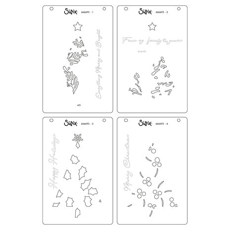 Sizzix Layered Stencils by Stacey Park Cosmopolitan Christmas, Happy Holidays (4pcs) (666693) Sizzix Layered Stencils by Stacey Park Cosmopolitan Christmas, Happy Holidays (4pcs) (666693)