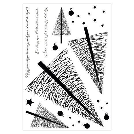 Sizzix Clear Stamps w/Stencil by Stacey Park Cosmopolitan Christmas, Merry & Light (16pcs) (666691)