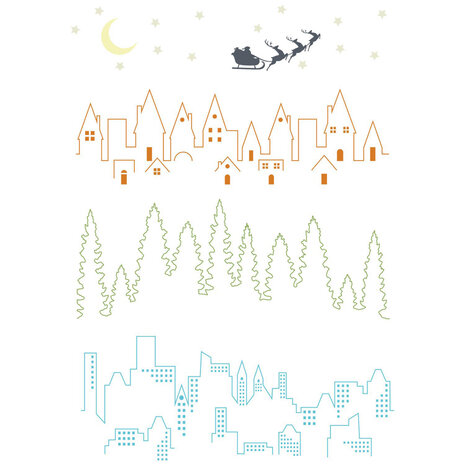 Sizzix Clear Stamps by Stacey Park Cosmopolitan, The View (6pcs) (666696)