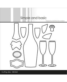 Simple and Basic Champagne Bottle Dies (SBD463)