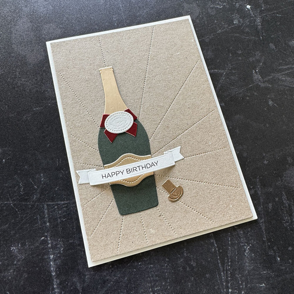 Simple and Basic Champagne Bottle Dies (SBD463)