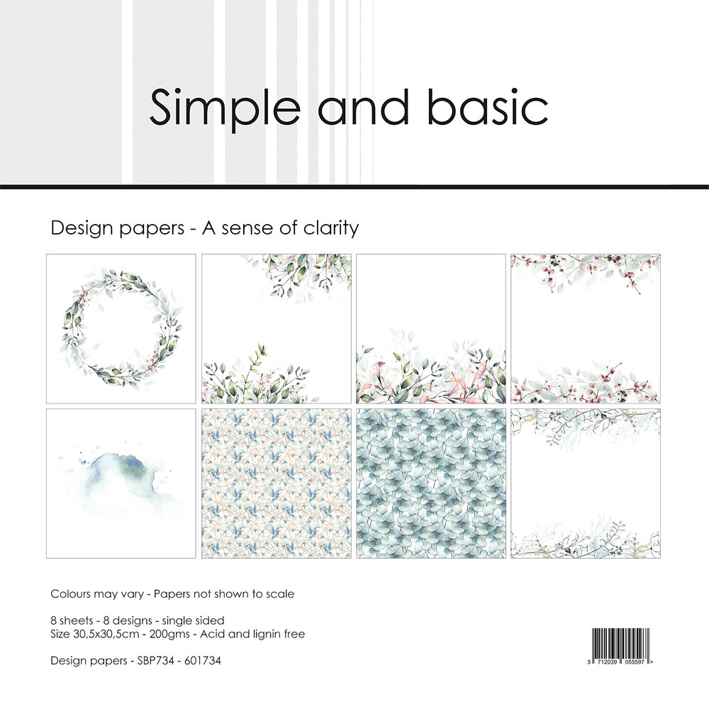 Simple and Basic A Sense of Clarity 12x12 Inch Paper Pack (SBP734) (DISCONTINUED)